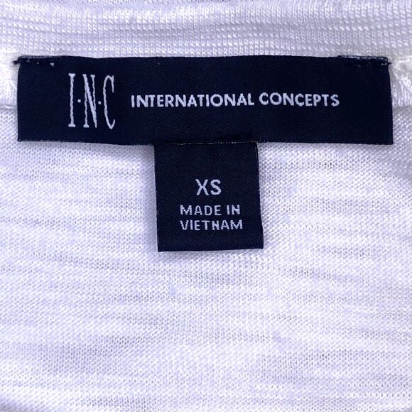 INC International Concepts Women's White T-Shirt w/Gathered Bow on Side Size XS - Picture 6 of 7